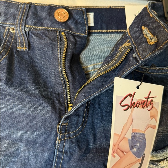 YMI Blue Jean Shorts with Distressed High-Waist Design - Picture 8 of 10